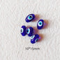 Lampwork Glass Beads Multi Shaped Evil Eye Handmade Blue Black 10pcs 7