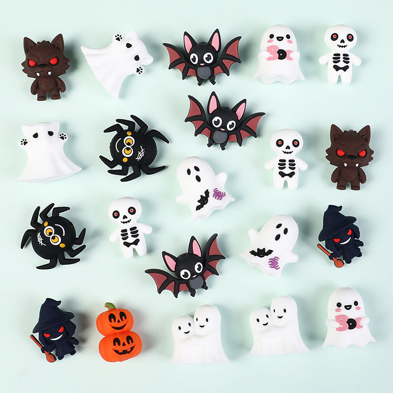 Silicone Halloween 3D Focal Beads Spooky Characters 20pcs 5