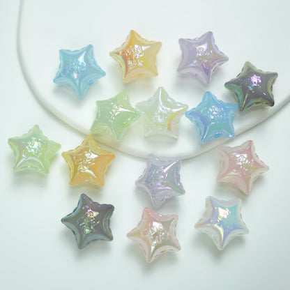 UV Finish Jelly Five-Pointed Star Acrylic Beads 25x16mm 50pcs 13