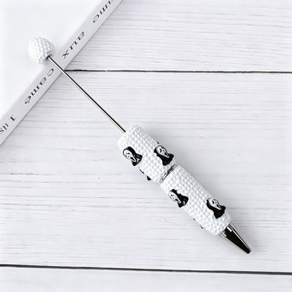 Beadable Halloween Pen with Pumpkin Ghost and Skull Designs 9