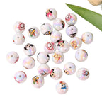 16mm UV Electroplated Cartoon Printed Round Acrylic Beads 20pcs 5
