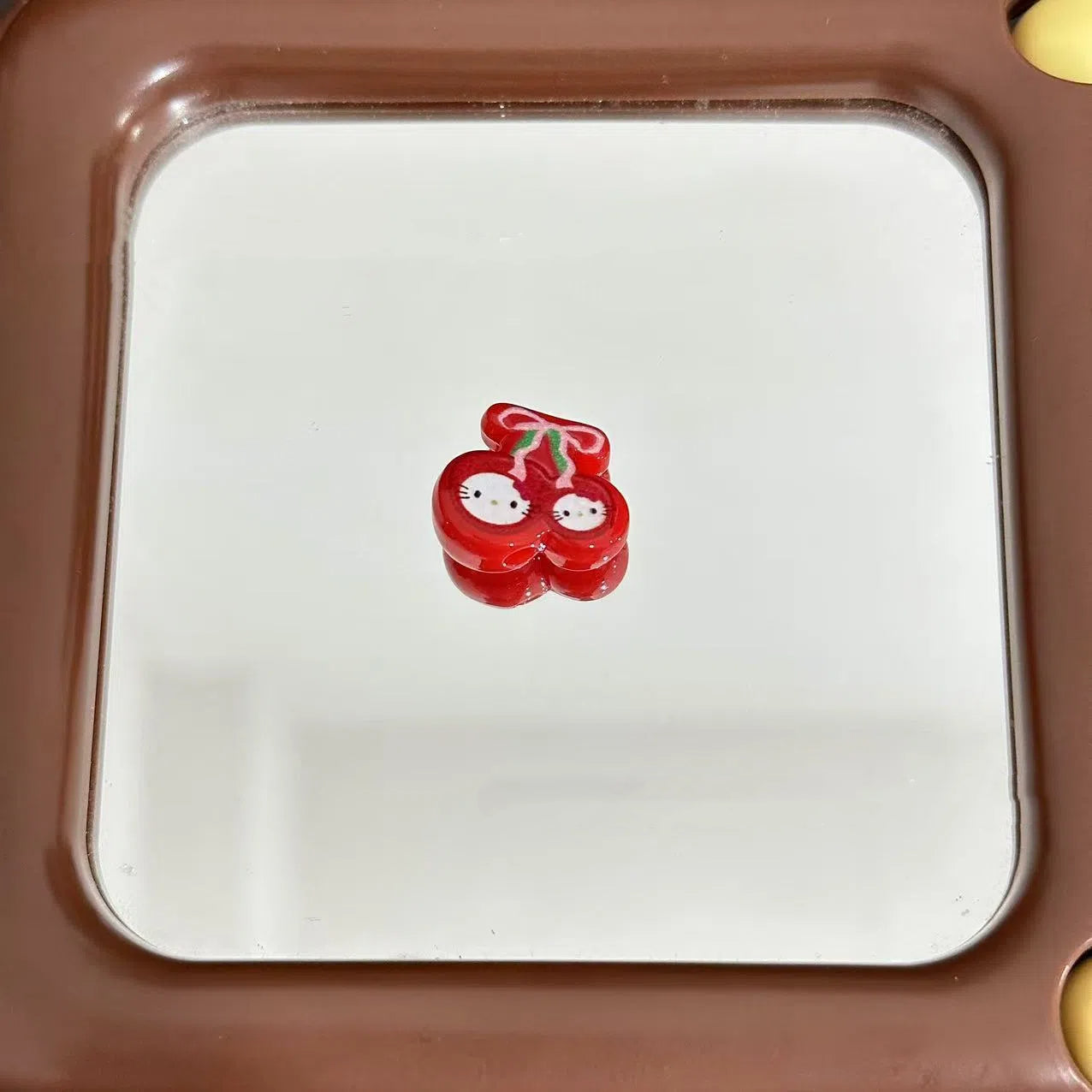 Painted Cherry Acrylic Beads 18mm Baking Labub Kitty Pattern 10pcs 5