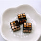 Rubik's Cube Printed Acrylic Square Beads 14mm Colorful Glossy 100pcs 10