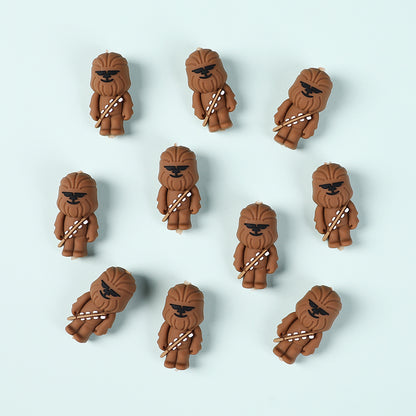 Silicone 3D Focal Beads Star Wars Chewbacca Detailed Fur Bandolier 20pcs 5