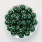15mm Checkered Pattern Priented Round Silicone Beads Multi Color 50pcs - Green Black