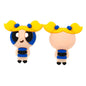 Silicone 3D Focal Beads Powerpuff Girls Yellow Hair Big Eyes