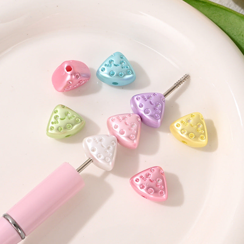 Colorful 15mm Triangle Acrylic Beads Shiny Macaron Style 100g 2