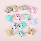 Silicone 3D Focal Beads Koala Sitting Pose Pastel Colors 20pcs 3