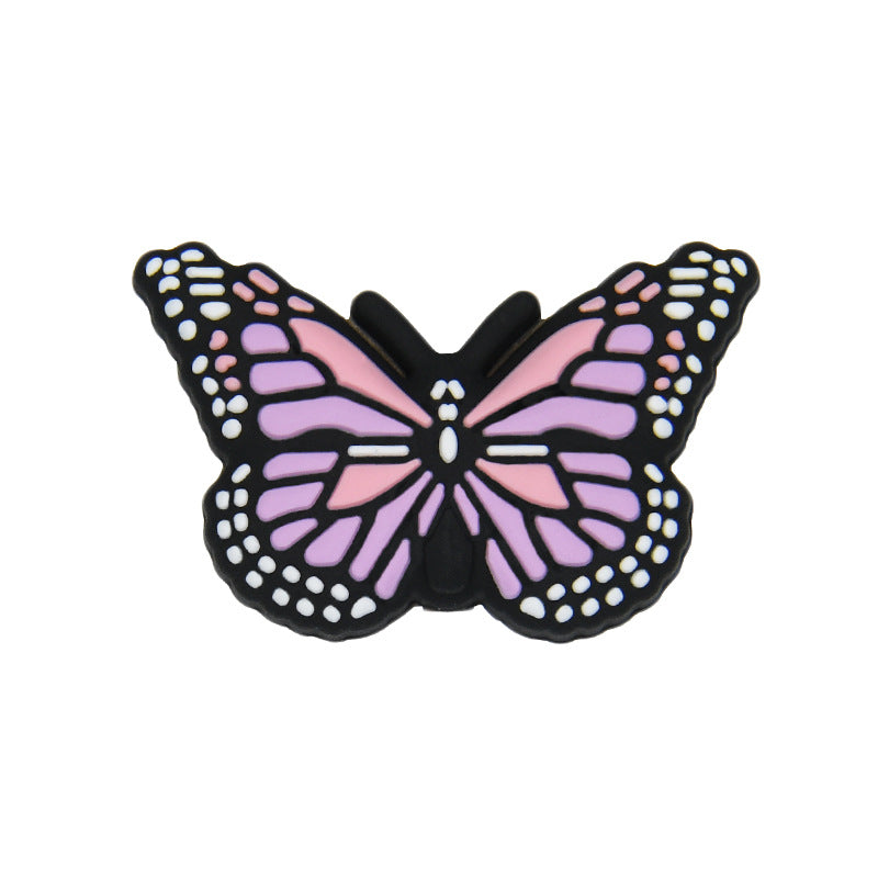 Silicone Focal Beads Butterfly Colorful Vibrant Design 20pcs 3