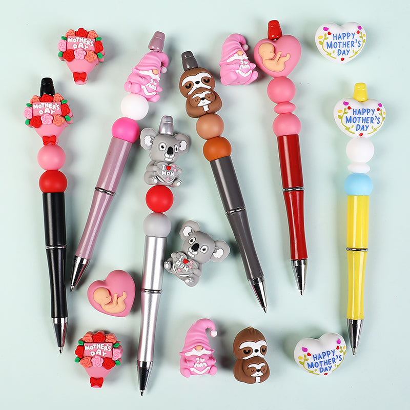 Silicone 3D Focal Beads Mother's Day Koala Bouquet Happy Mother's Day 20pcs 8
