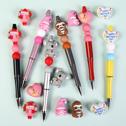 Silicone 3D Focal Beads Mother's Day Koala Bouquet Happy Mother's Day 20pcs 8