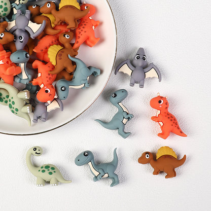 3D Cute Brontosaurus Dinosaur Silicone Focal Beads 20 Pcs
