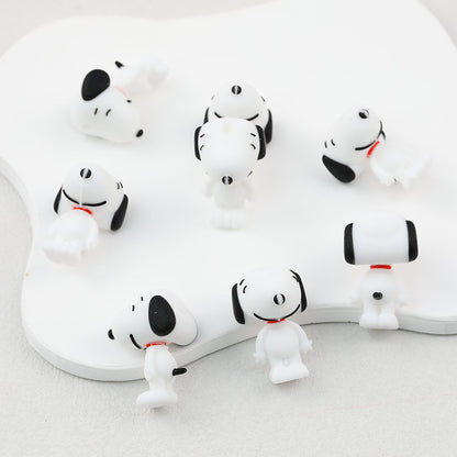 3D Character Shaped Silicone Focal Beads Snoopy Design 20pcs - Snoopy