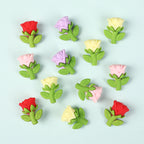 Silicone 3D Focal Beads Rose Multi Color Delicate Petals 20pcs 5