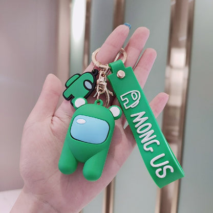 PVC Among Us Character Cartoon Keychain with Wrist Strap 3