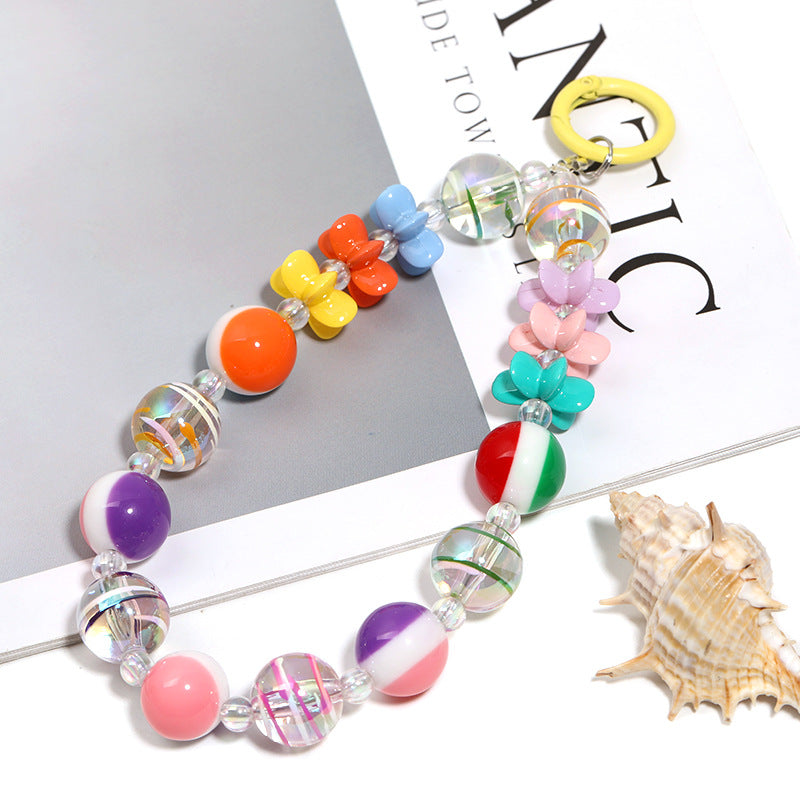 16mm Striped Acrylic Round Beads Colorful Random Mix 50pcs 2