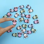 Silicone Focal Beads Panda Pastel Colors Expressions 10pcs 2