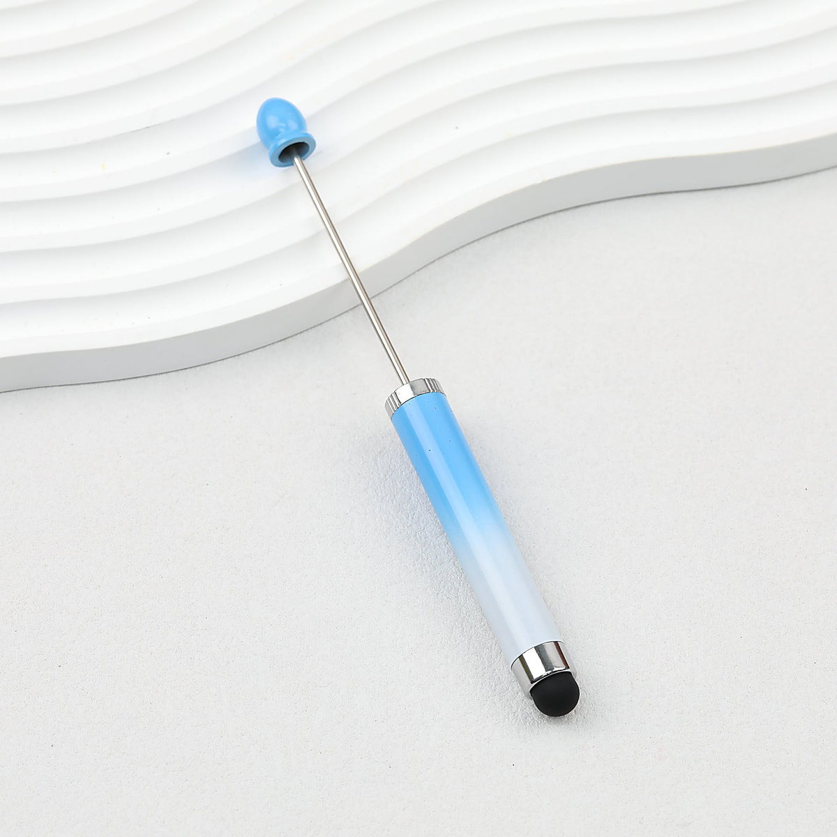 Gradient Color 3 In 1 Beadable Stylus Pens Plastic Body - Blue gradient