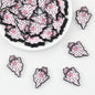 Halloween Pink Checkered Ghost Silicone Focal Beads 20 pcs