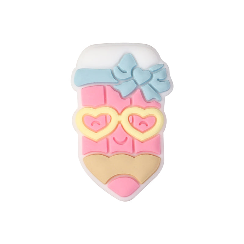 Silicone Focal Beads Learning Stationery ABC Pencil Rainbow 20pcs 14