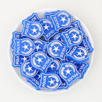 Silicone Focal Beads Police Badge Blue Shield 20 pcs