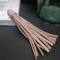 Silver PU Leather Tassel Keychain Metallic 9cm Length - 27 Korea pink