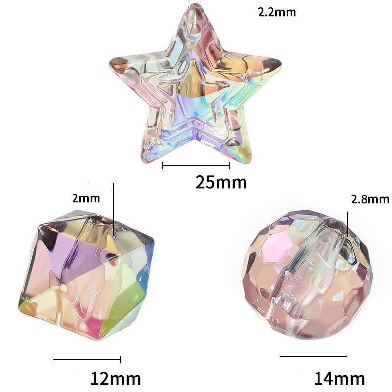 Faceted Section Round Acrylic Beads 12mm 14mm 25mm UV Finish 100pcs 2