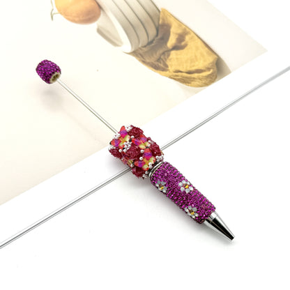 Beadable Pen with Butterfly and Rose Pearls Decorative Handle  12