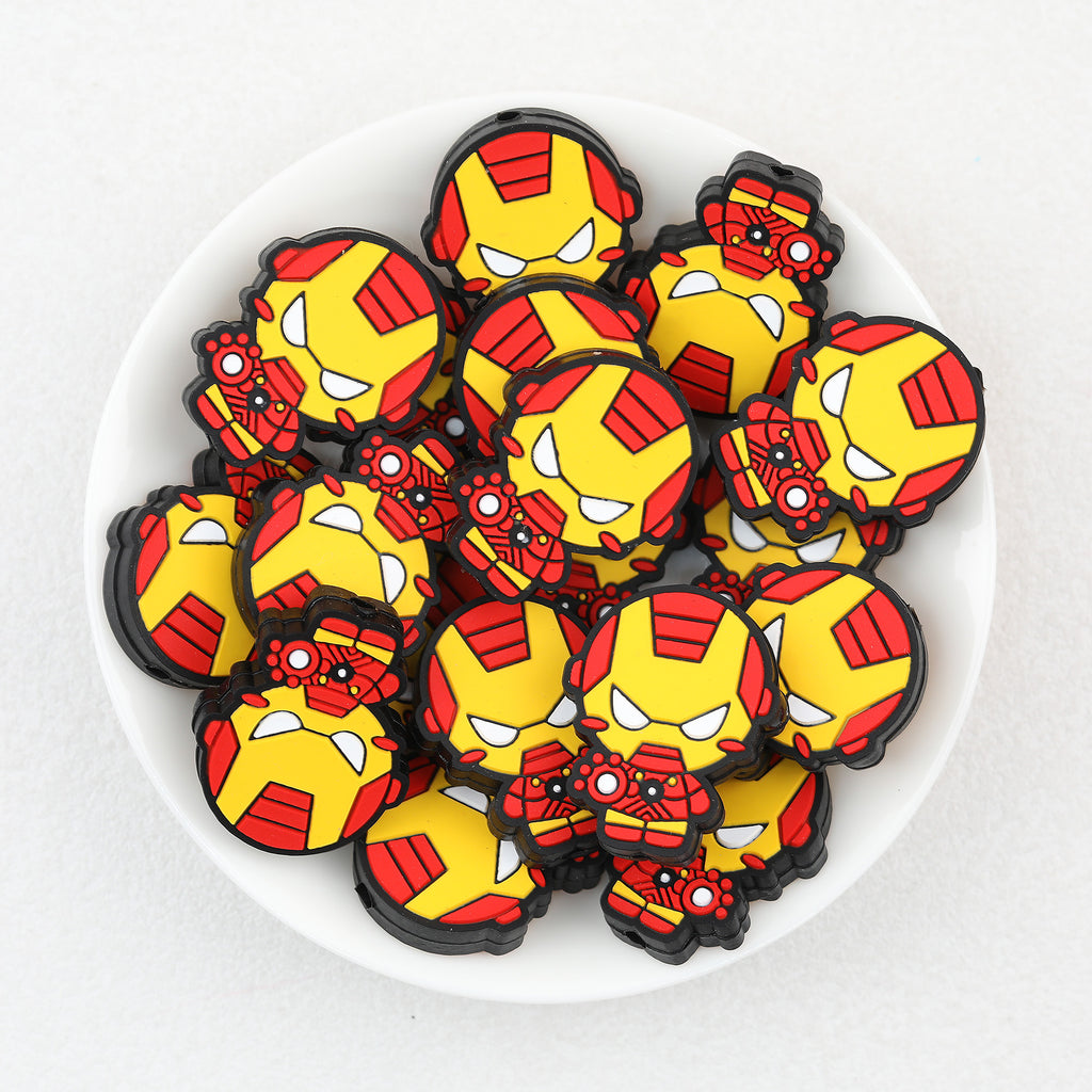 Cute Iron Man Silicone Focal Beads 20Pcs  2