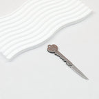 Mini Folding Self Defense Keychain Stainless Steel Key Shape 2pcs - silvery