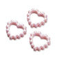Hollow Heart Acrylic Beads 39x43mm Pastel and Black Scalloped 10pcs 10