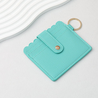 PU Card Holder Keychain Multi Patterned - C10 Mint green