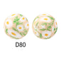 15mm Silicone Beads Rhombus Printed Design 50pcs 43