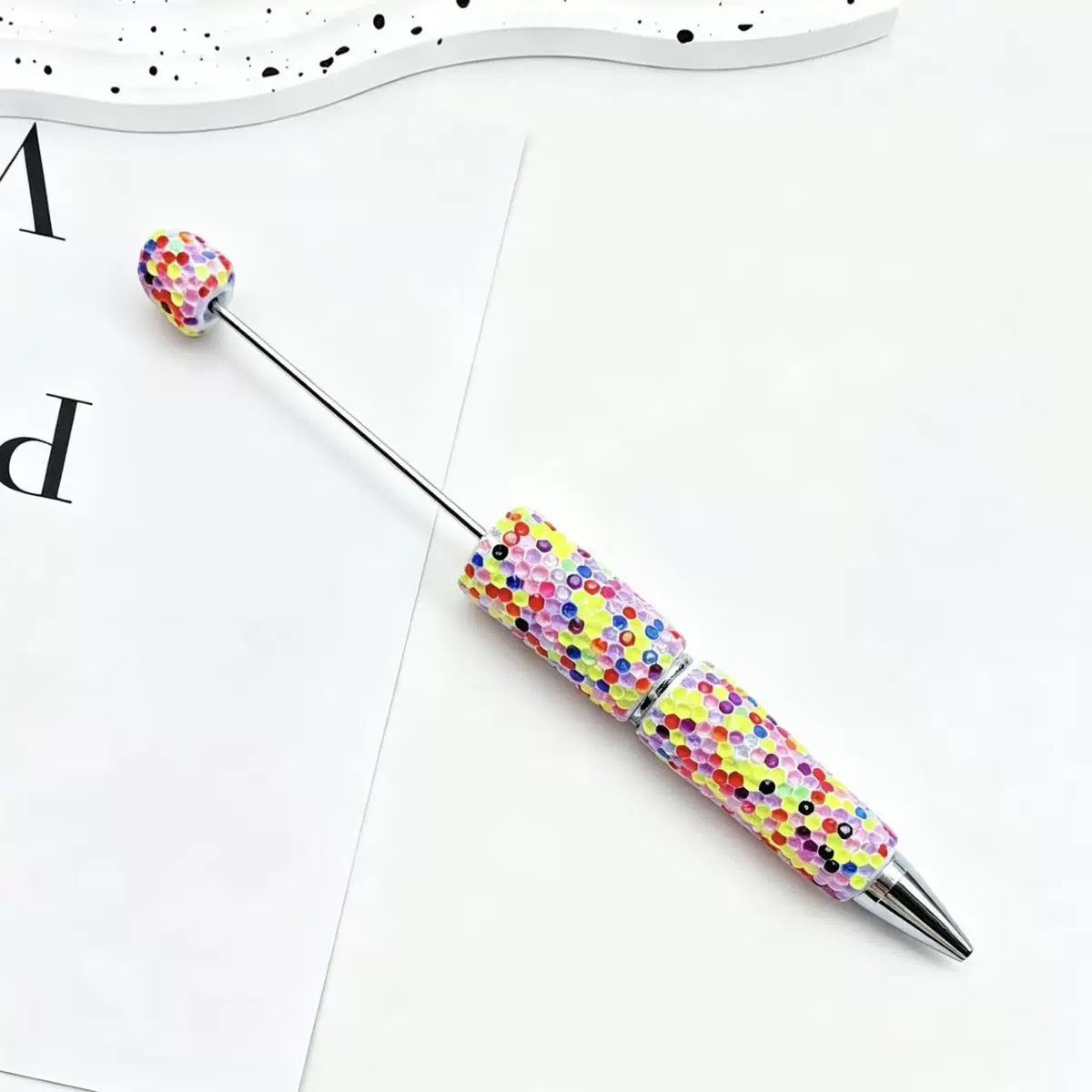 Beadable Pen Wholesale, Colorful Full Rhinestone Design Glass Decoration