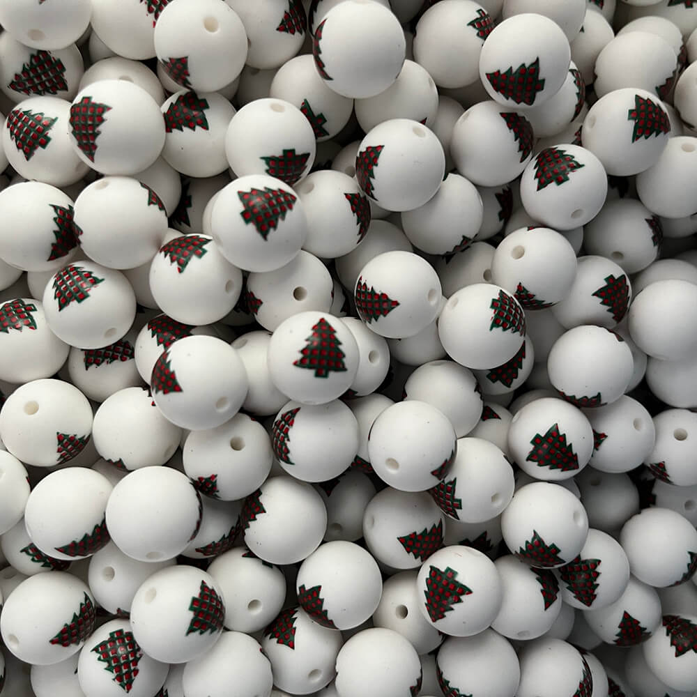 5-151# Christmas Printed Silicone beads