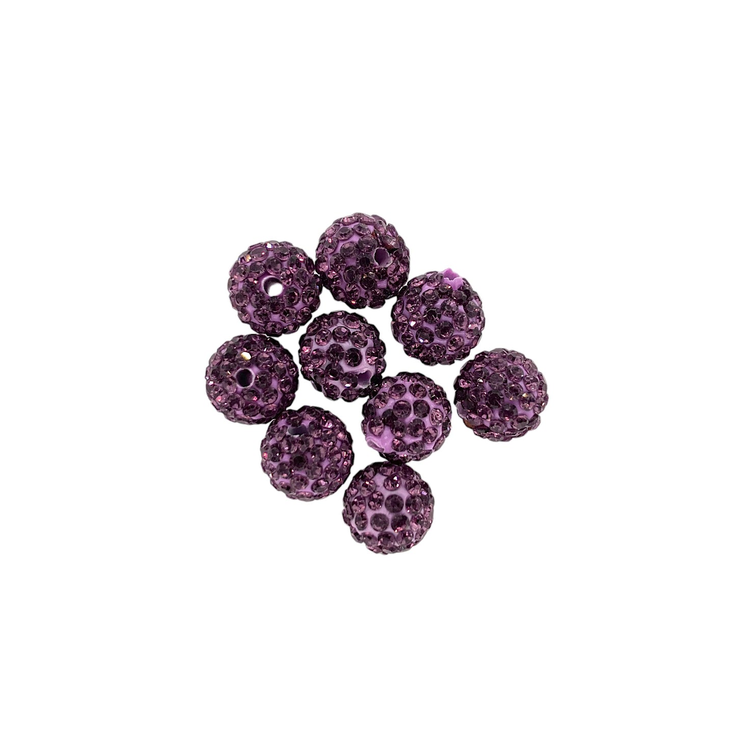 Clay Round Rhinestone Beads 8mm Multicolor Sparkle 50pcs