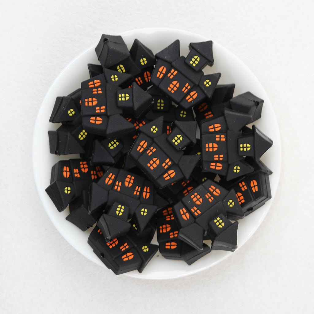 3D Halloween Haunted House Silicone Focal Beads 20Pcs 2
