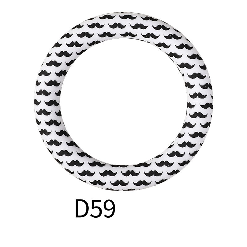 65mm Silicone Beads Printed Designs Vibrant Colors 18
