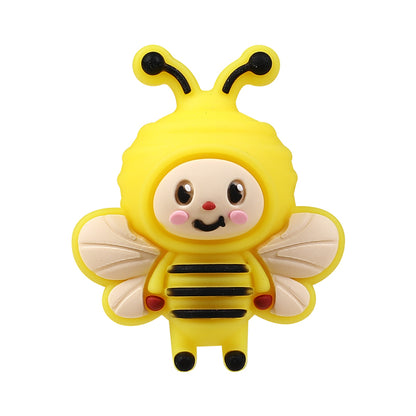 Silicone 3D Focal Beads Bee Butterfly Cheerful Faces Vibrant Colors 14