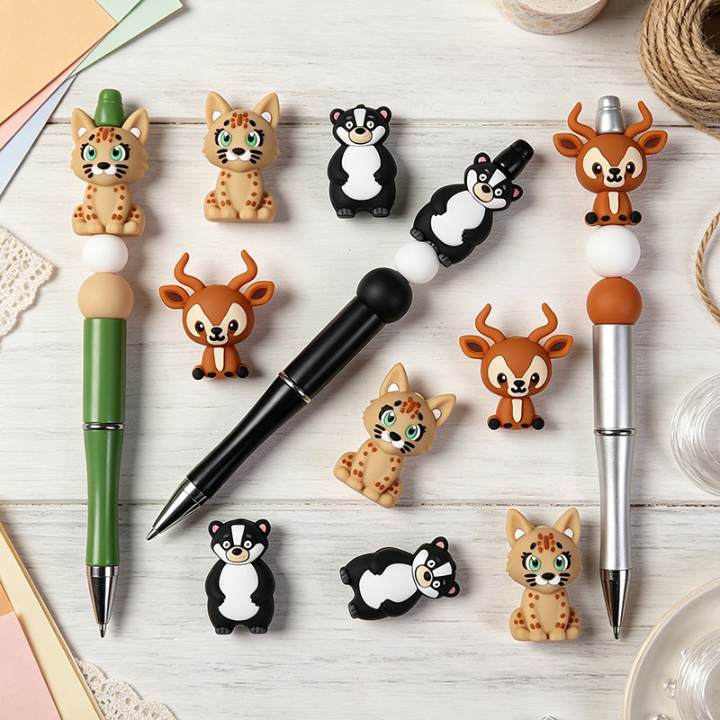 3D Wild Animal Silicone Focal Beads 20pcs 5