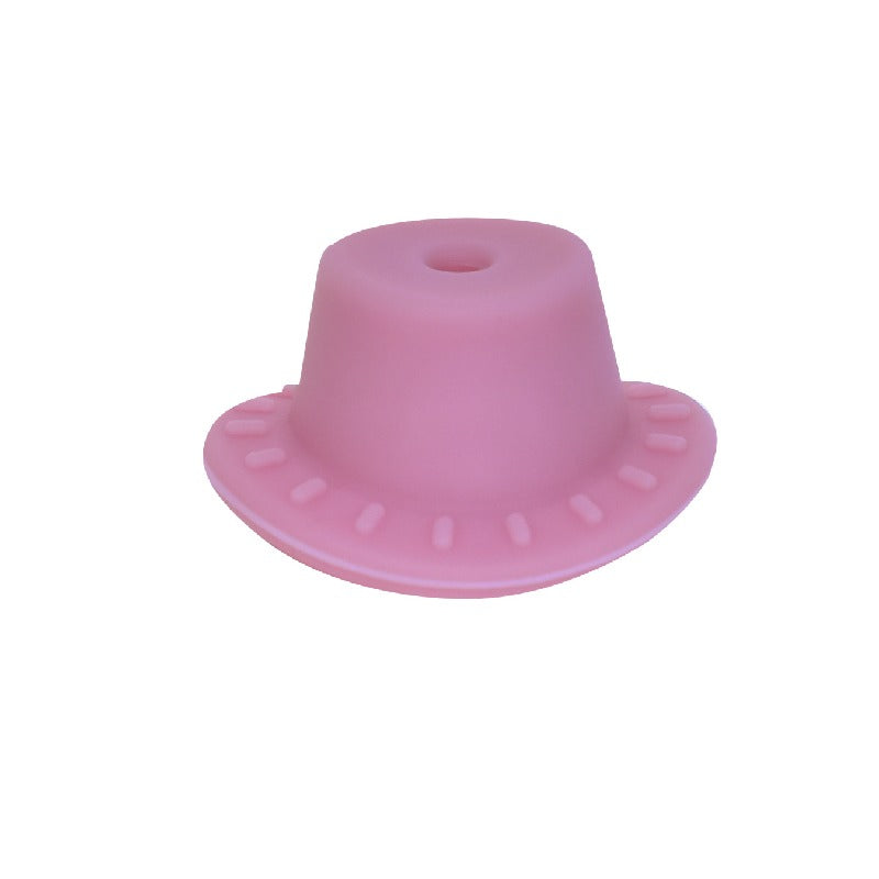 Silicone Focal Beads Cowboy Hat Embossed Brim Matte Colors 20pcs 6