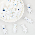 Chef Character 3D White Silicone Focal Beads 20pcs