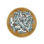 Silicone Focal Beads Cross Black White Turquoise Line 20pcs 2