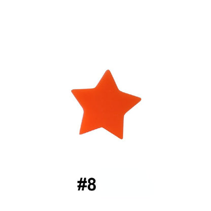 14mm Star Silicone Beads Solid Colors Matte Finish 50pcs 9