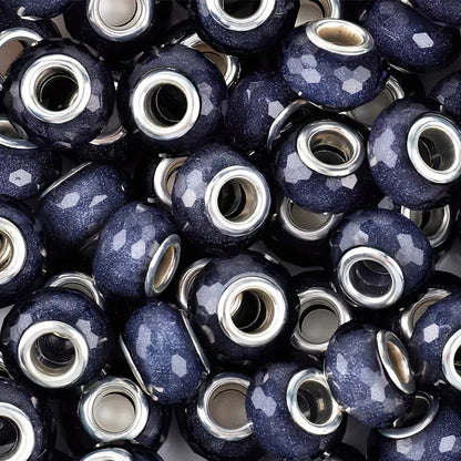 Faceted Glitter Resin Spacer Beads 14mm Mixed Colors 50pcs 12