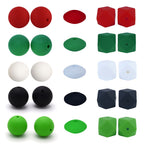 Christmas 15mm Silicone Beads Classic Holiday Colors 20pcs