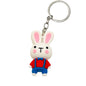 PVC Cartoon Rabbit Keychain Soft Rubber Cute Bunny Strap Charm 5