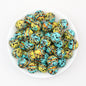 15mm Round Colorful Printed Silicone Beads 50pcs - Color 5