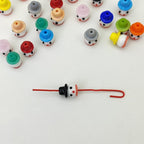 Lampwork Glass Beads Christmas Hat Snowman 15mm Hand Painted 4pcs 3