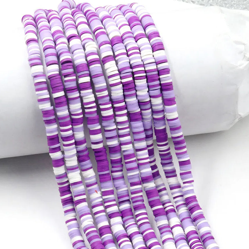 Flat Clay Beads 6mm Colorful Mixed Polymer Spacer 10strands 7